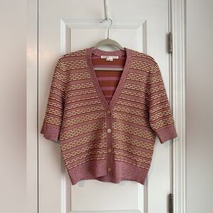 Veronica Beard Pink Toyama V-Neck Cardigan Pink Size Medium